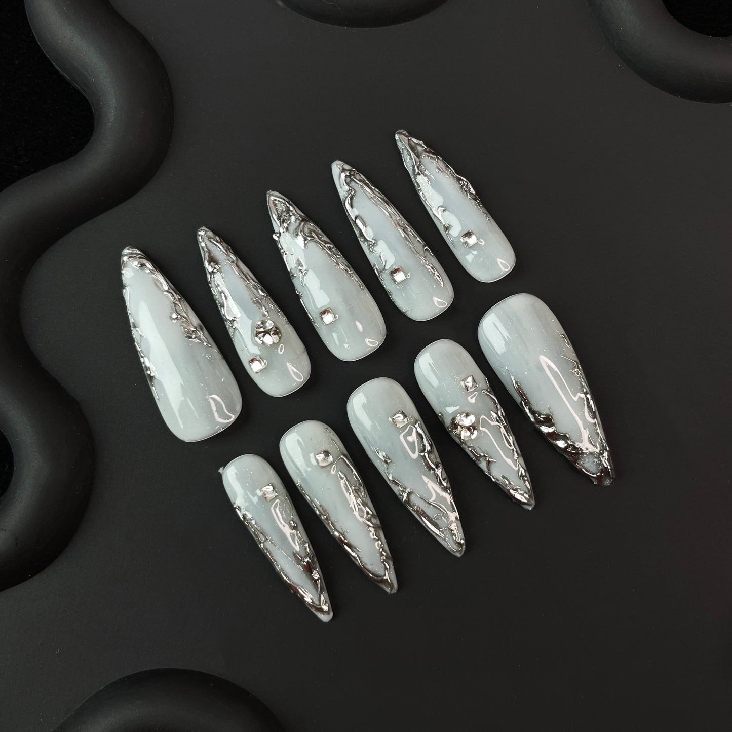 H15 HOT - Customer Picks SirenTips Handmade Press On Nail Art 10pcs Set Free Tools Luxury Nail Care Manicure Daily Durable