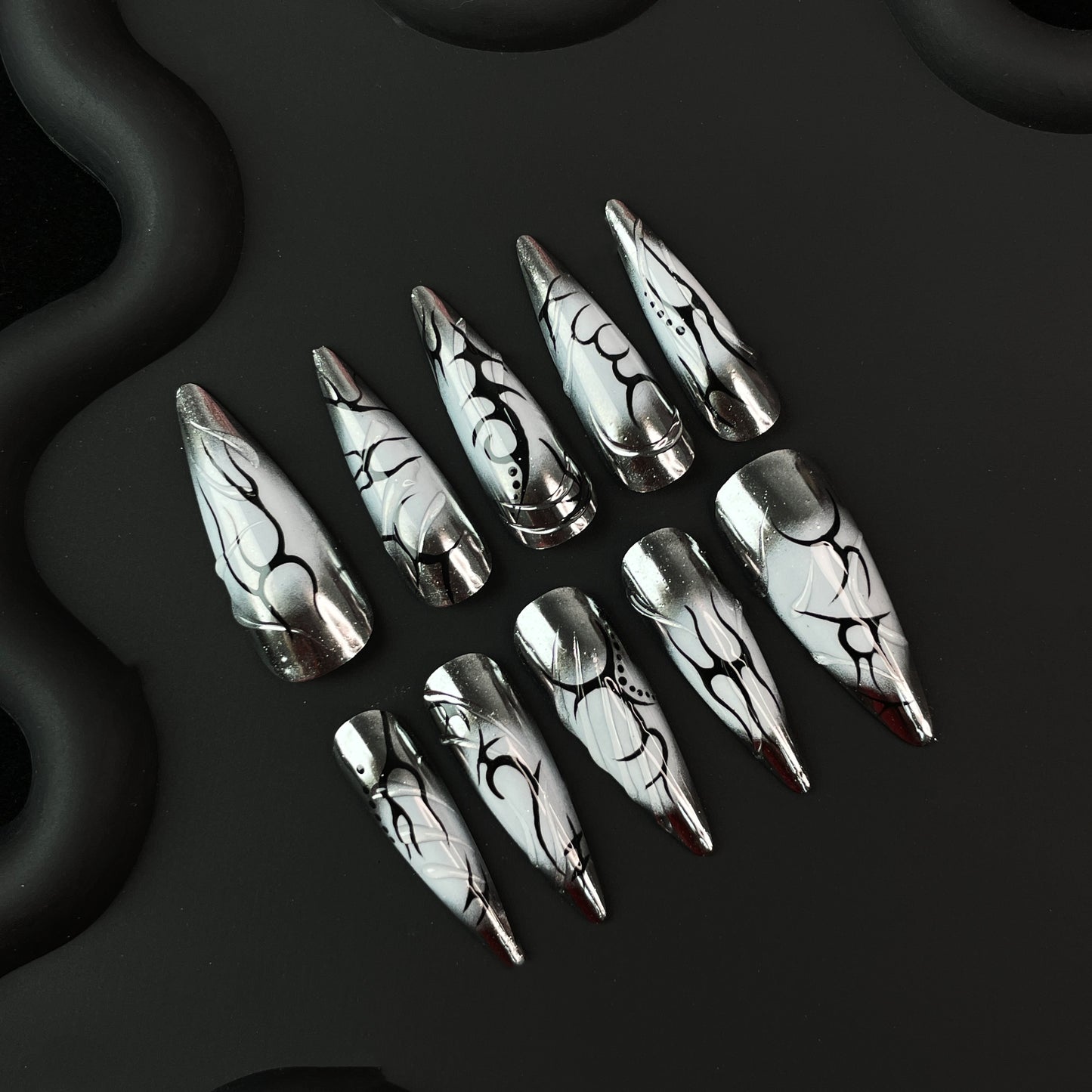 E20 SirenTips Cute Short Handmade Press On Nail Art 10pcs Set Free Tools Luxury Nail Care Manicure Daily Durable