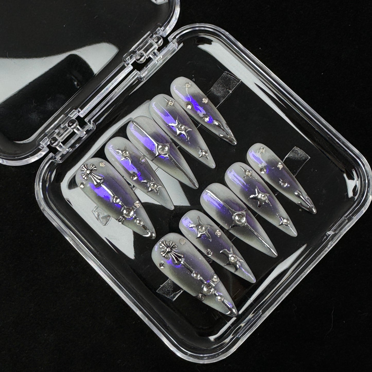 H2 Hot - Customer Picks SirenTips Handmade Press On Nail Art 10pcs Set Free Tools Luxury Nail Care Manicure Daily Durable