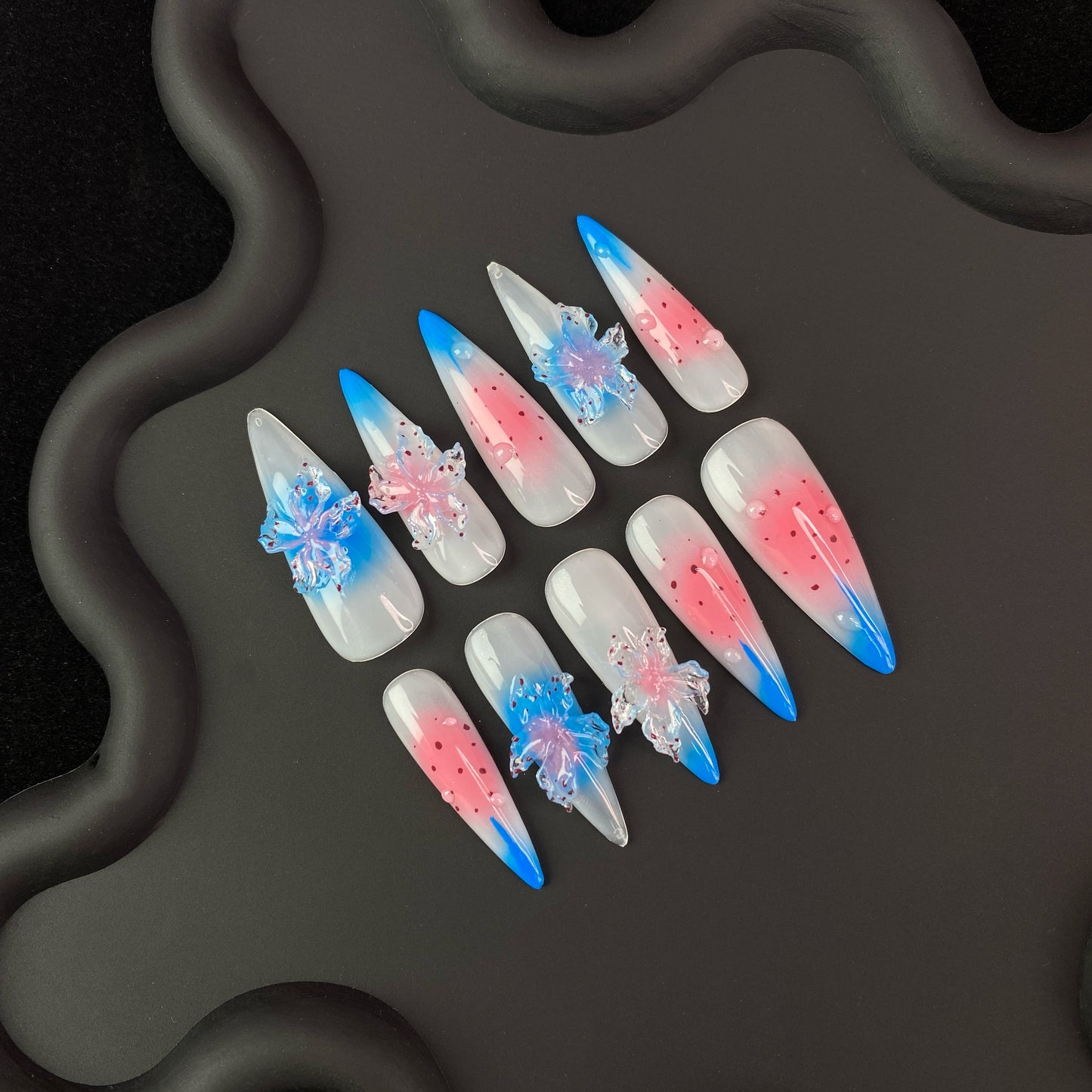 C9 SirenTips Handmade Press On Nail Art 10pcs Set Free Tools Luxury Nail Care Manicure Daily Durable