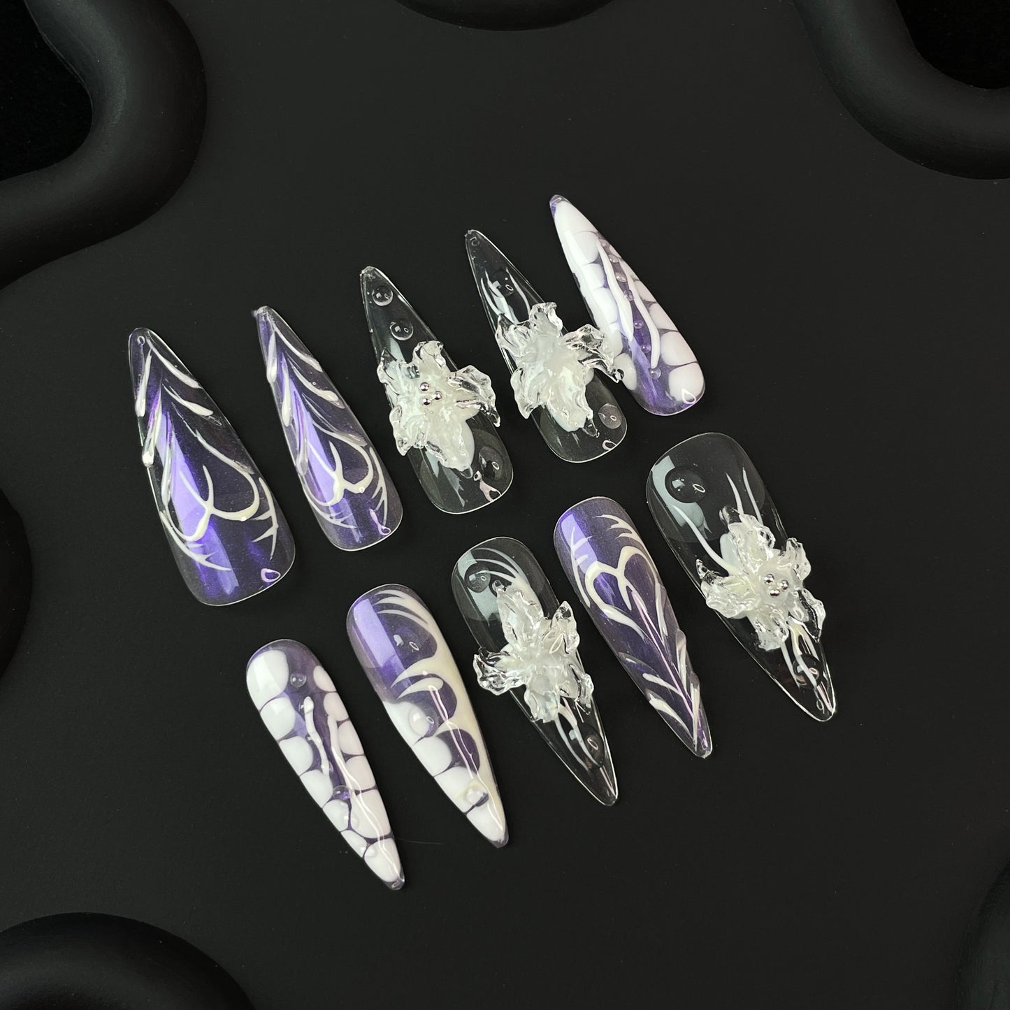 C14 SirenTips Handmade Press On Nail Art 10pcs Set Free Tools Luxury Nail Care Manicure Daily Durable