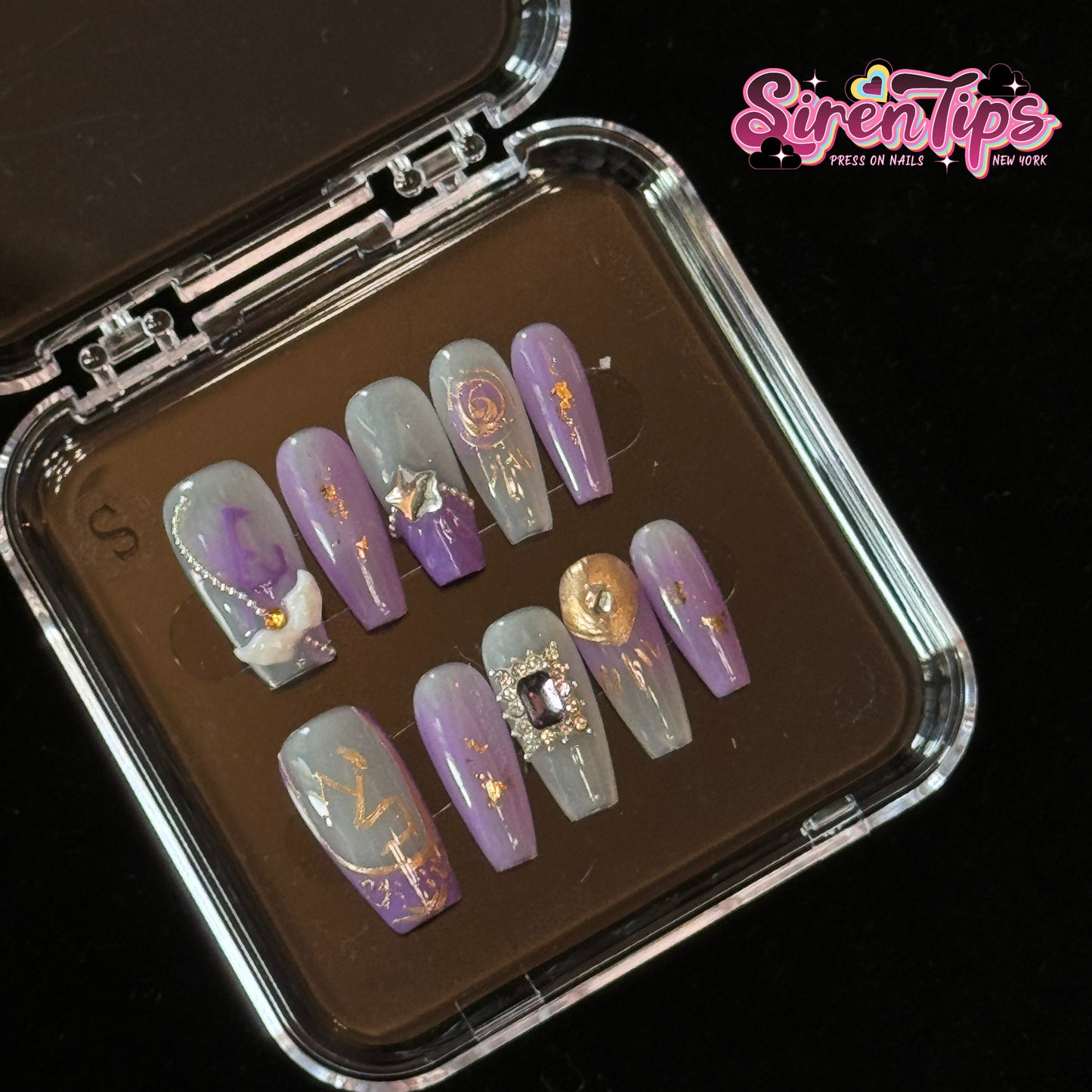 E64 SirenTips Handmade Press-on Nails Cancer