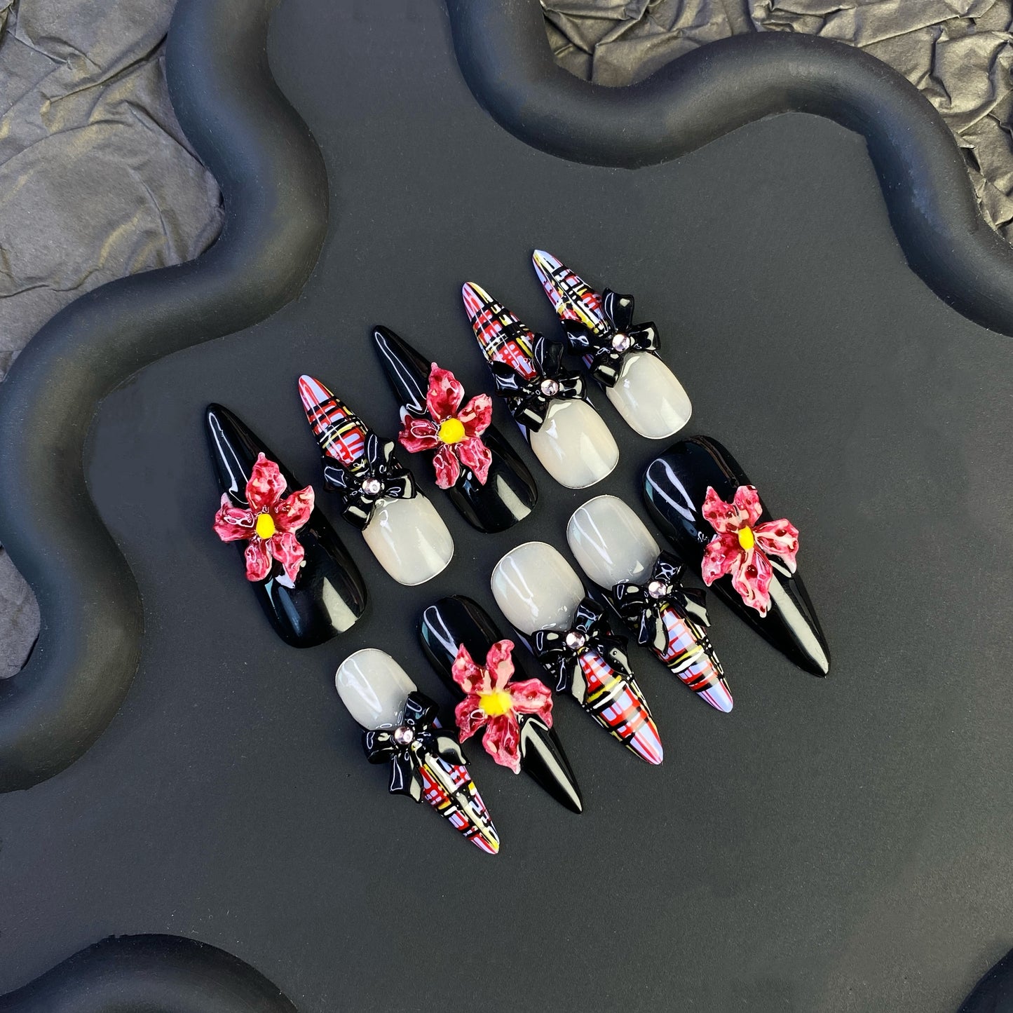N20 New Arrivals - SirenTips Handmade Press On Nail Art 10pcs Set Free Tools Luxury Nail Care Manicure Daily Durable