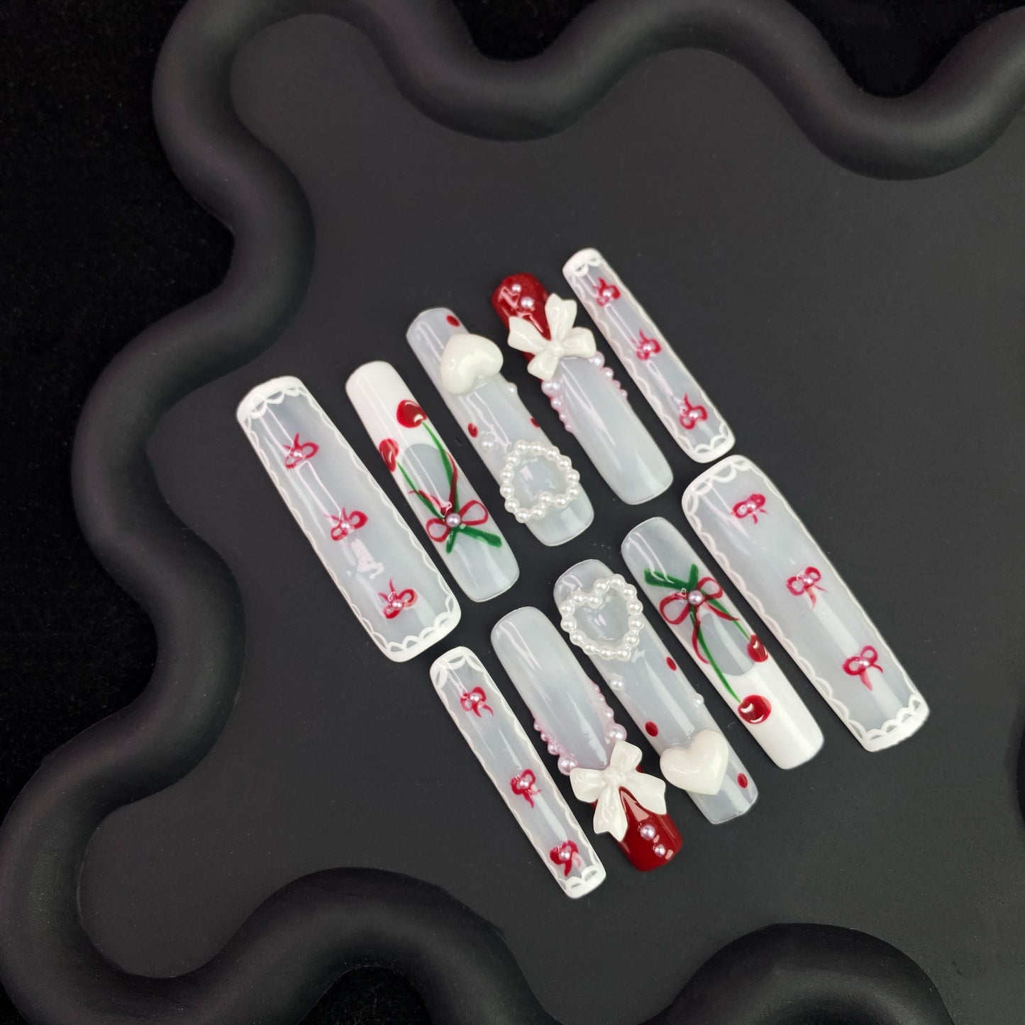 N7 New Arrivals - SirenTips Handmade Press On Nail Art 10pcs Set Free Tools Luxury Nail Care Manicure Daily Durable