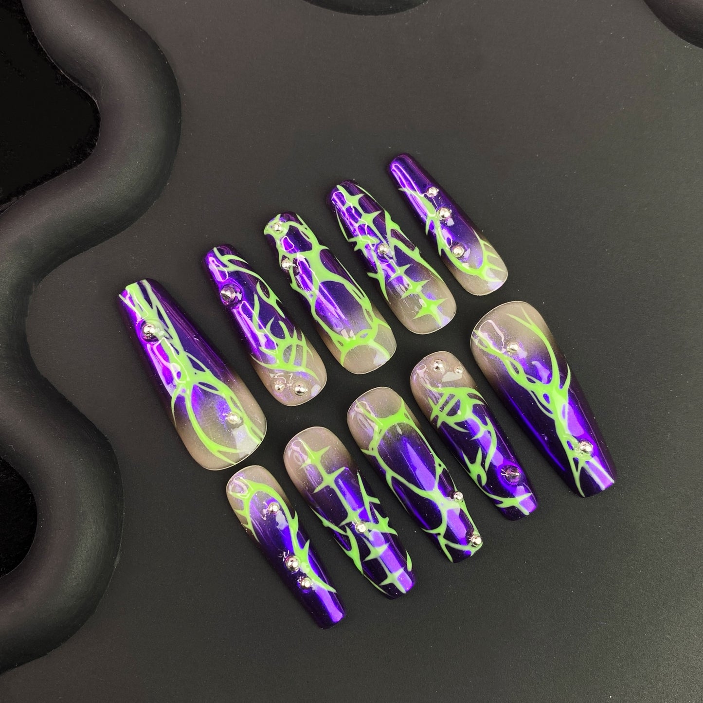 N9 New Arrivals - SirenTips Handmade Press On Nail Art 10pcs Set Free Tools Luxury Nail Care Manicure Daily Durable