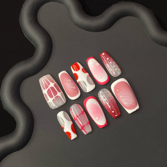 N10 New Arrivals - SirenTips Handmade Press On Nail Art 10pcs Set Free Tools Luxury Nail Care Manicure Daily Durable