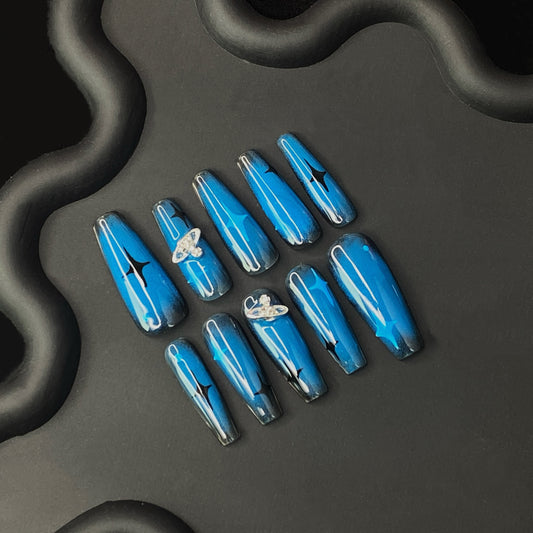 N14 New Arrivals - SirenTips Handmade Press On Nail Art 10pcs Set Free Tools Luxury Nail Care Manicure Daily Durable