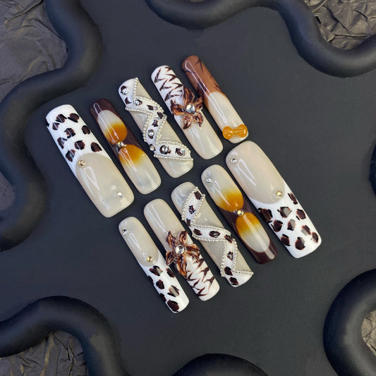 N18 New Arrivals - SirenTips Handmade Press On Nail Art 10pcs Set Free Tools Luxury Nail Care Manicure Daily Durable