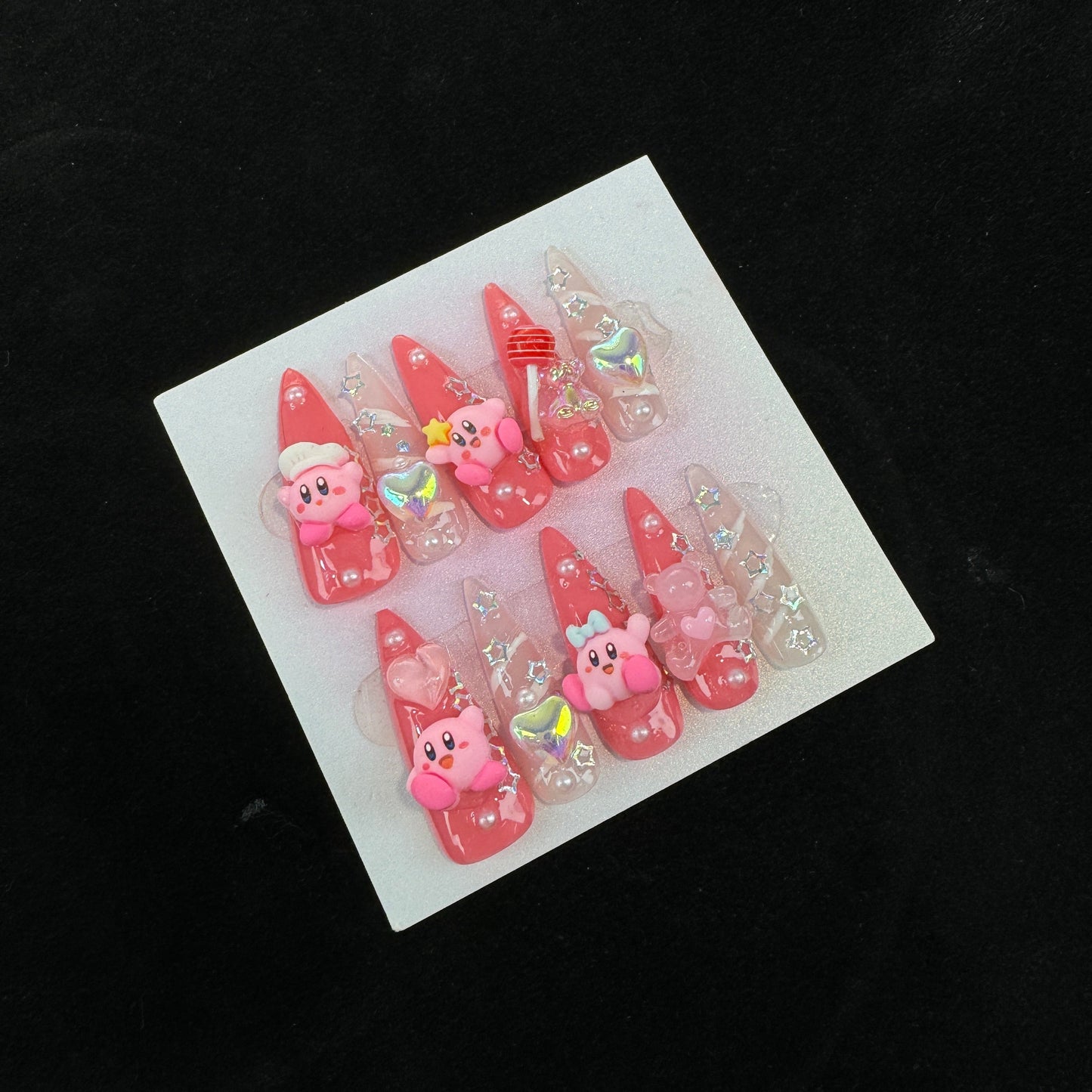 P4 - $19.9 SirenTips Cartoon Animation Handmade Press On Nail Art 10pcs Set Free Tools Luxury Nail Care Manicure Daily Durable